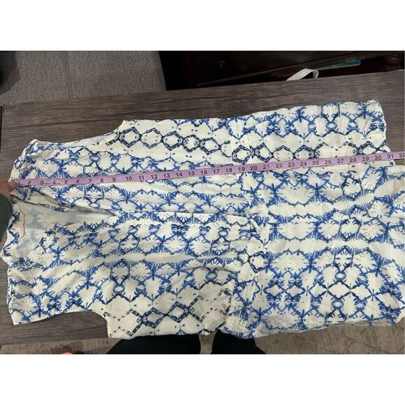 Rebecca Taylor Blue White Exclusive Tie-Dye Satin Sleeveless Short Romper Size 8 - Picture 10 of 12